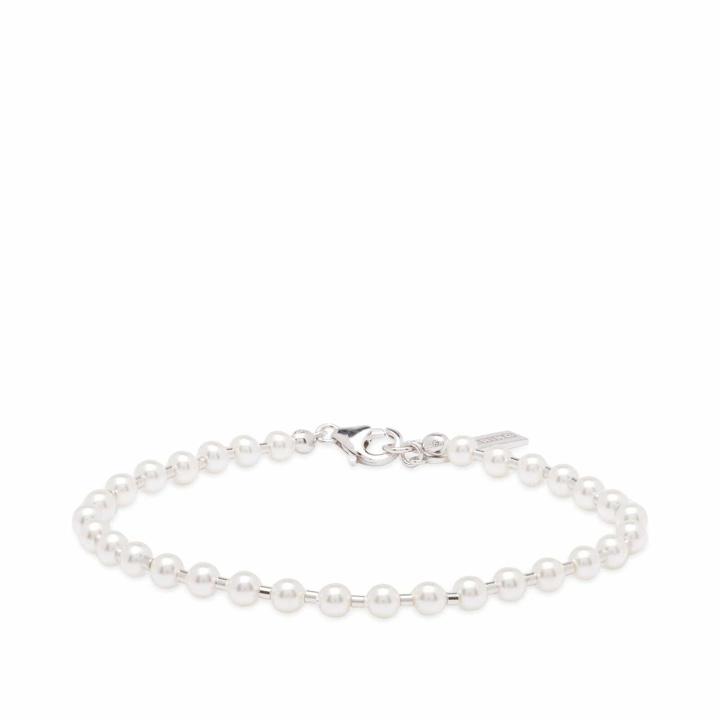 Photo: NUMBERING Men's 4mm Pearl Toggle Bracelet in Silver