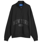 Awake NY Men's Script Quarter Zip Sweatshirt in Black