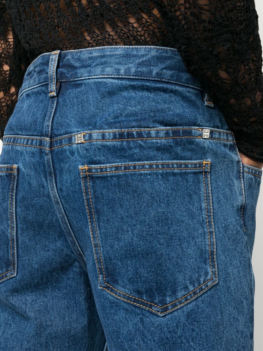 Givenchy Men Blue Jeans With Zip And Rips Details In Cotton Denim Man