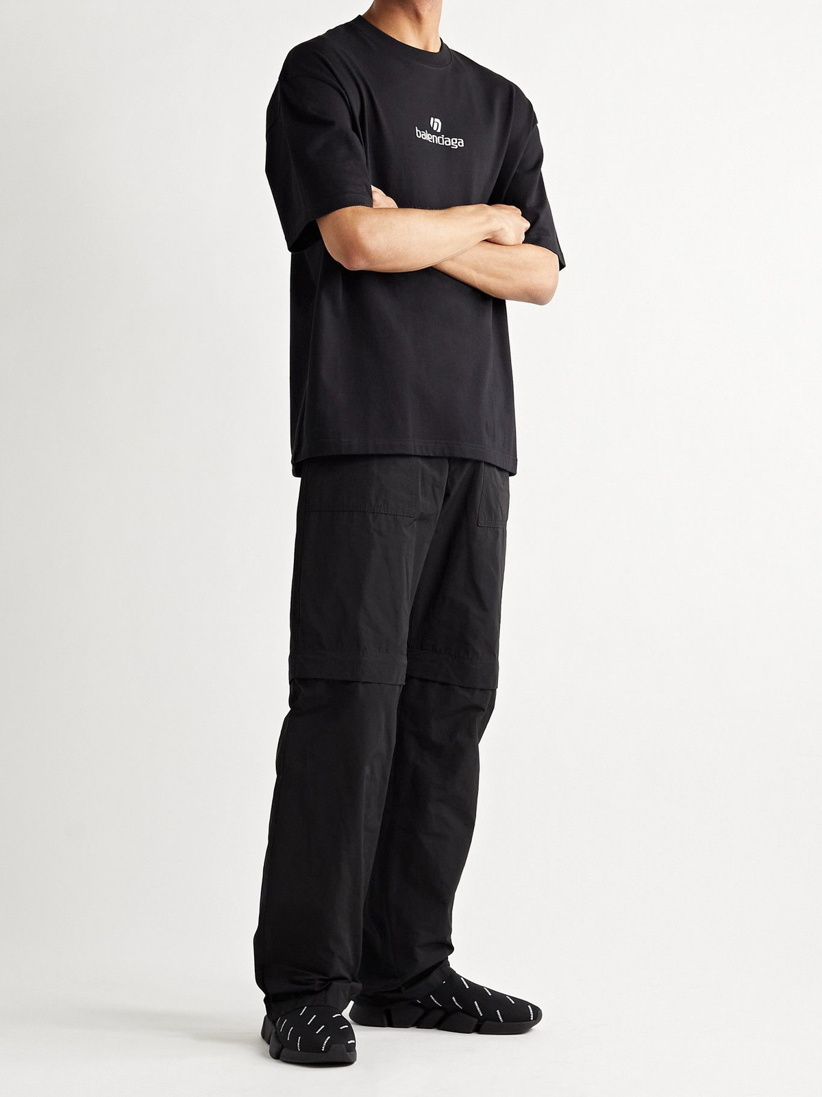 BALENCIAGA - Speed 2.0 Logo-Print Stretch-Knit Slip-On