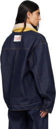 Charles Jeffrey LOVERBOY Navy Knitted Collar Denim Jacket