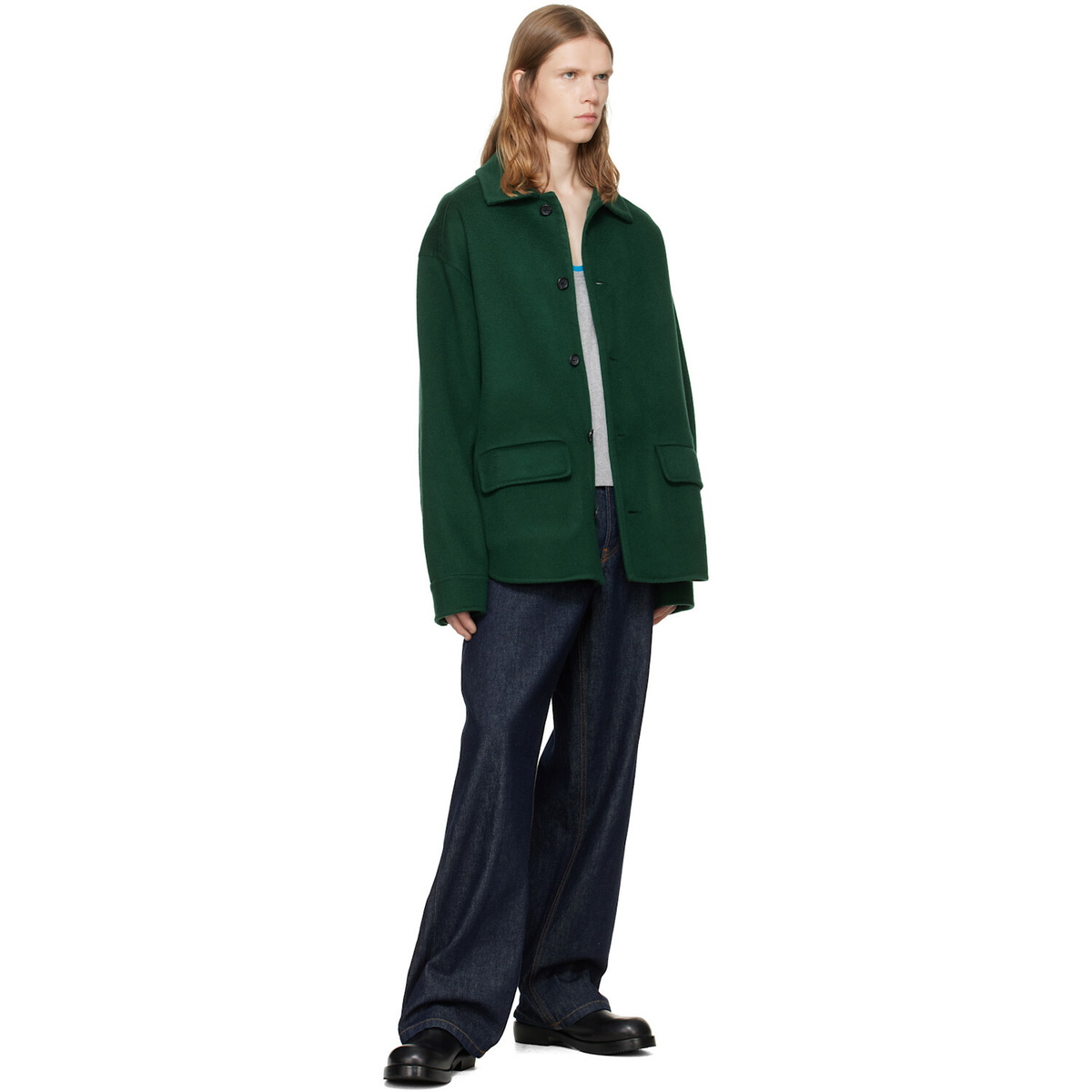 Marni Green Wool-Cashmere Jacket