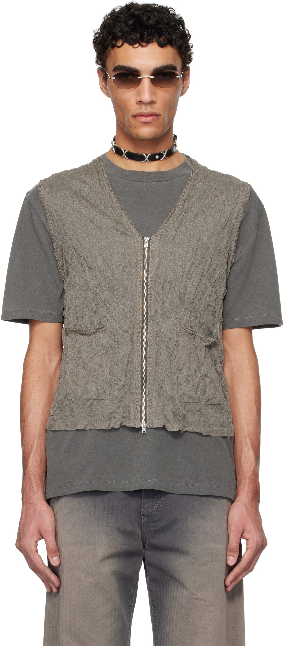 OUR LEGACY Taupe Crush Vest