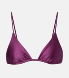 Jade Swim Via metallic-effect bikini top