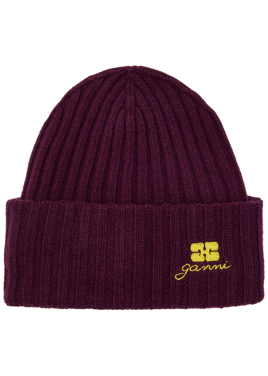 GANNI Red Rib Beanie GANNI