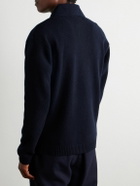 SEASE - Virgin Wool and Cashmere-Blend Half-Zip Sweater - Blue