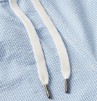 Onia - Mid-Length Striped Seersucker Swim Shorts - Blue