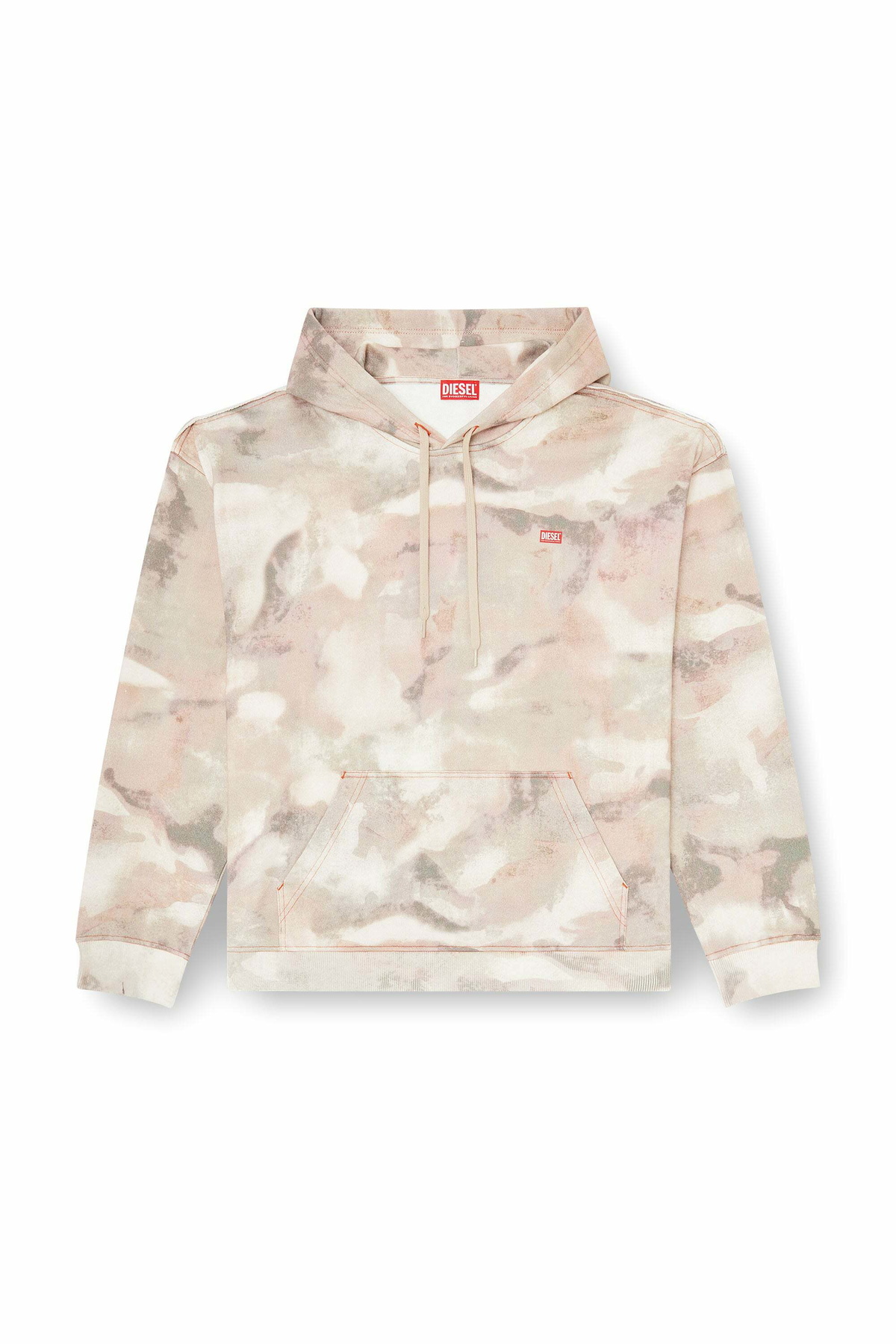 Diesel Hoodie in camouflage-print organic cotton - Sweaters Mens in Multicolor