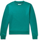 Maison Margiela - Leather-Trimmed Loopback Cotton-Jersey Sweatshirt - Men - Jade