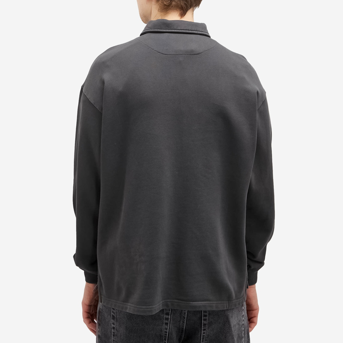 【FUCKING AWESOME】24fw BLACKLETTER RUGBY スウェットシャツ Fucking Awesome Men's Blackletter Rugby Shirt in Dark Grey