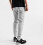 Maison Kitsuné - Slim-Fit Logo-Appliquéd Loopback Cotton-Jersey Sweatpants - Gray
