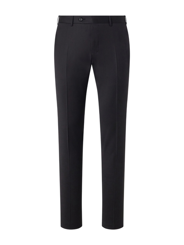 Photo: Canali - Slim-Fit Tapered Wool-Twill Suit Trousers - Black