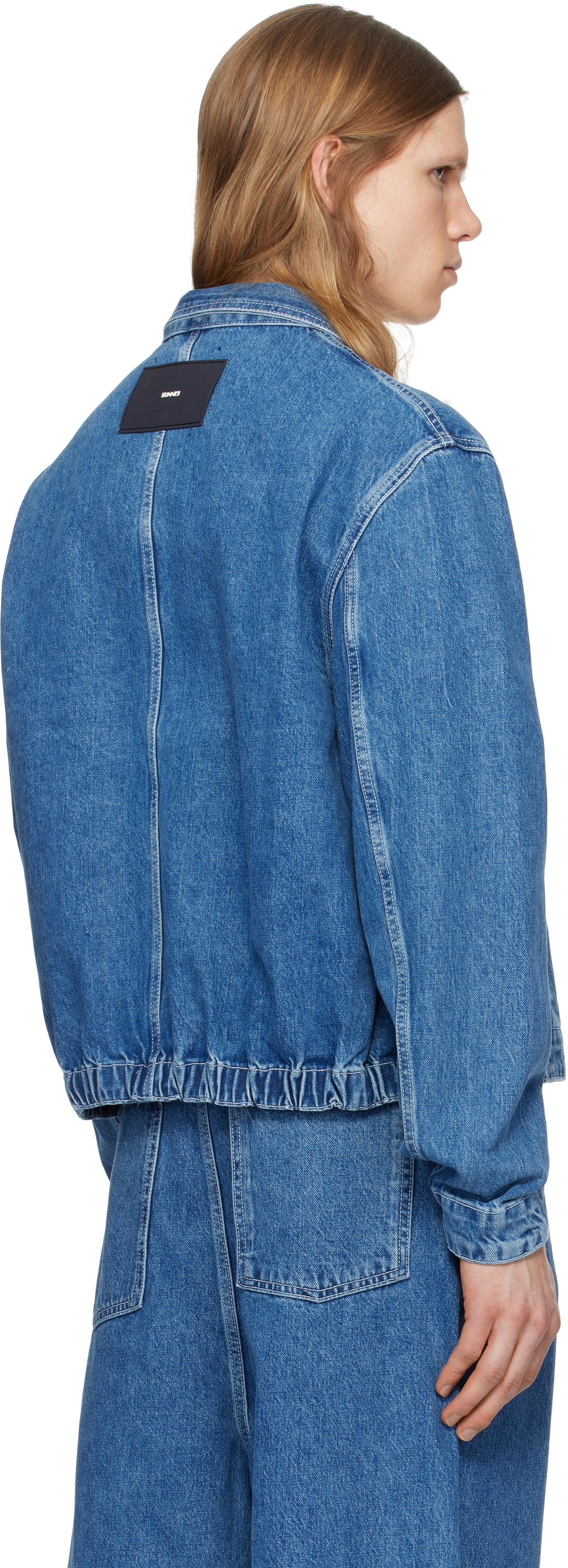 SUNNEI Blue Denim Bomber Jacket