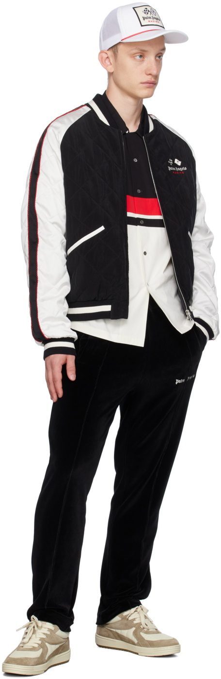 Palm Angels Black MoneyGram Haas F1 Edition 'Racing' Souvenir Bomber Jacket