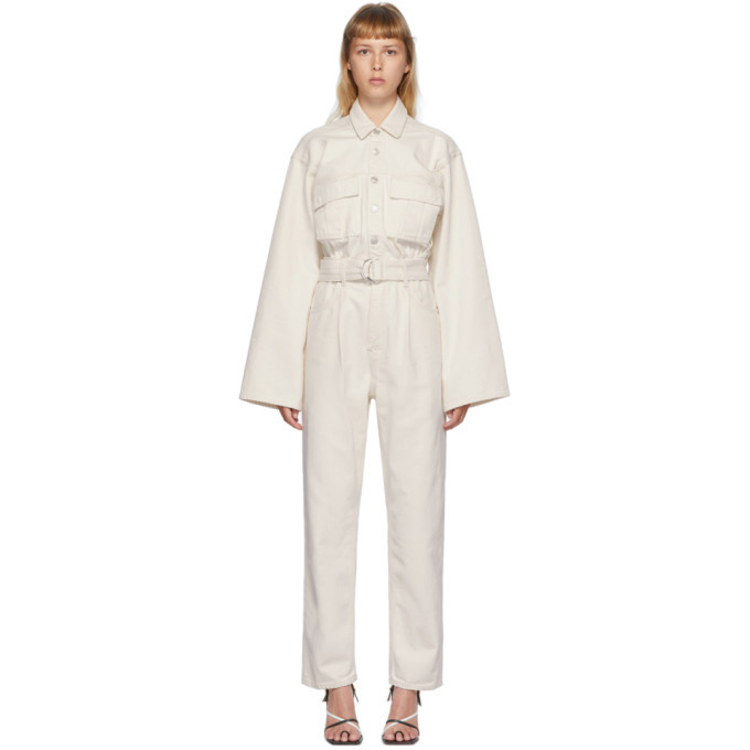 AGOLDE Off White Denim Tatum Jumpsuit