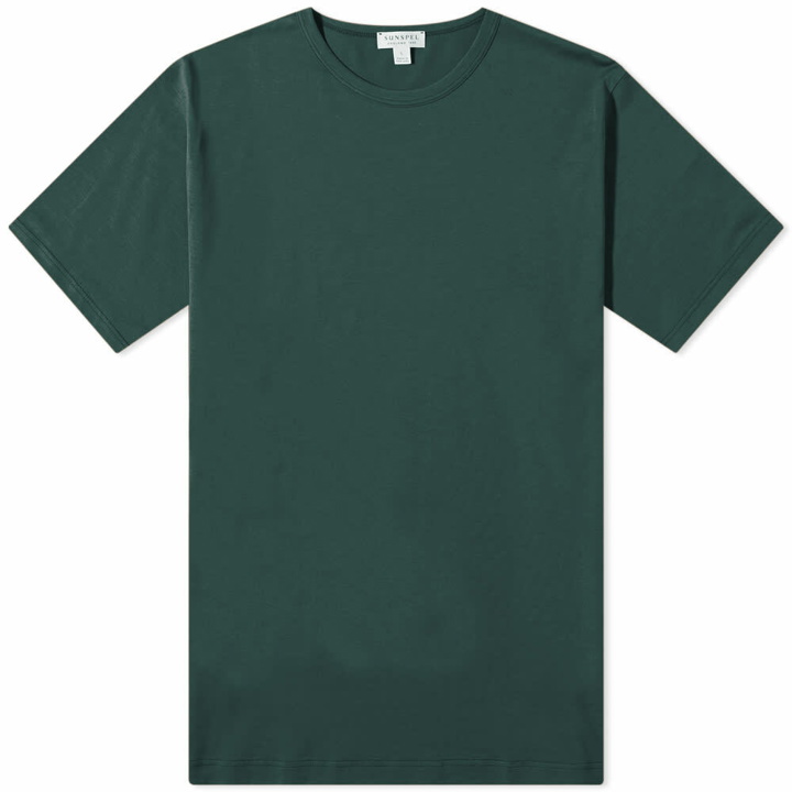 Photo: Sunspel Men's Classic Crew Neck T-Shirt in Dark Green