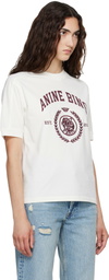 ANINE BING White Jaylin Collegiate T-shrit