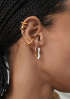 Missoma Squiggle Small Enamel and 18kt Gold-plated Earrings - White - One Size