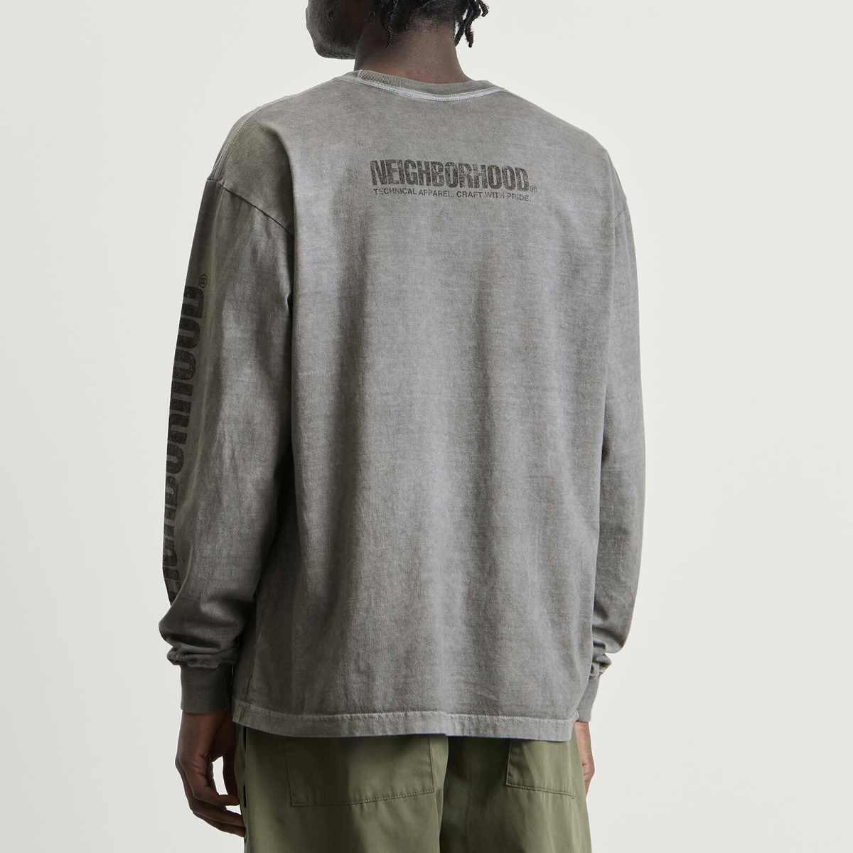 Neighborhood Men's LS-3 Pigment Dyed Long Sleeve T-Shirt in Gray