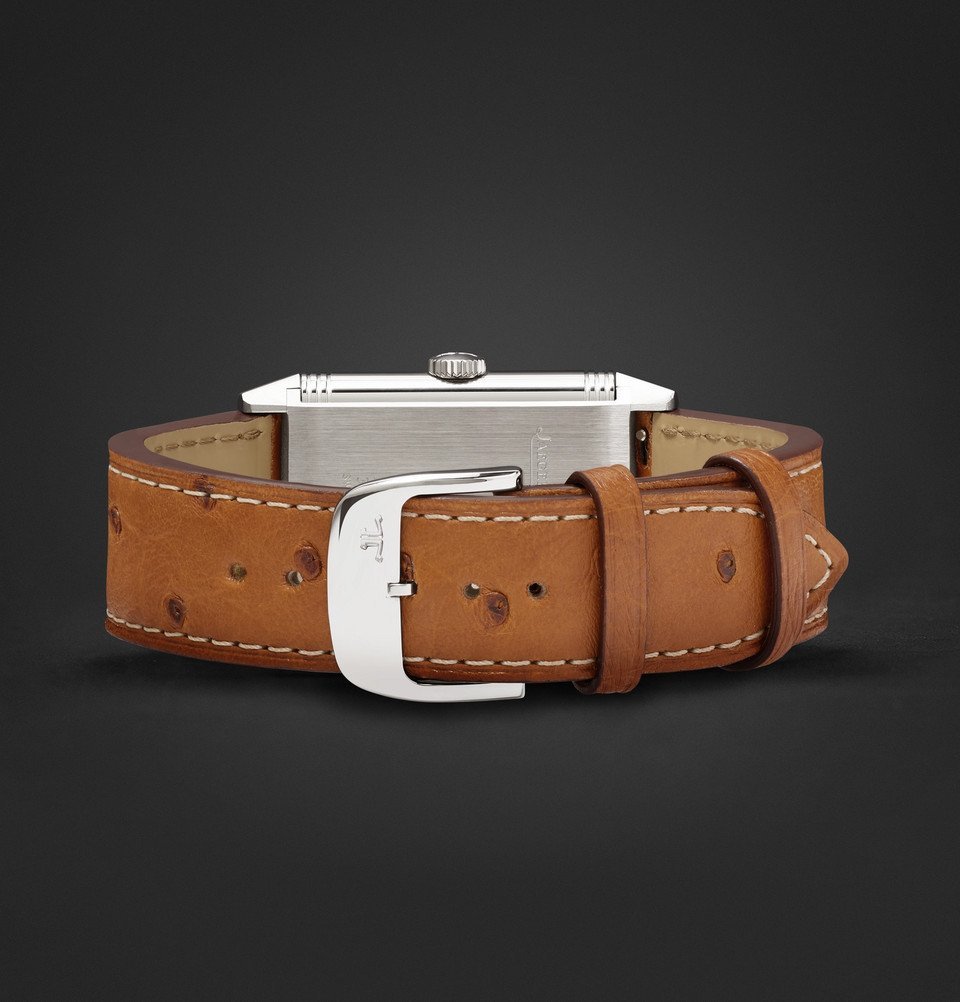 Jaeger-LeCoultre - Reverso Classic Large 27mm Stainless Steel and Ostrich Watch - Silver