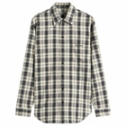 Balenciaga Men's Regular Fit Check Flannel Shirt in White/Black