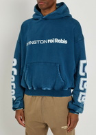 Rivington Roi Rebis Metanoi Printed Hooded Cotton Sweatshirt Navy