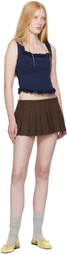 Sandy Liang Navy Piper Corset Top