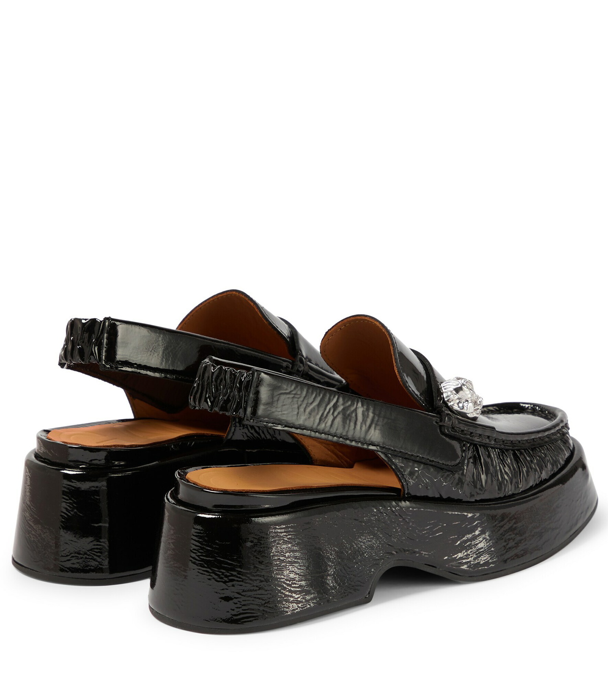 Ganni - Slingback patent leather loafers GANNI
