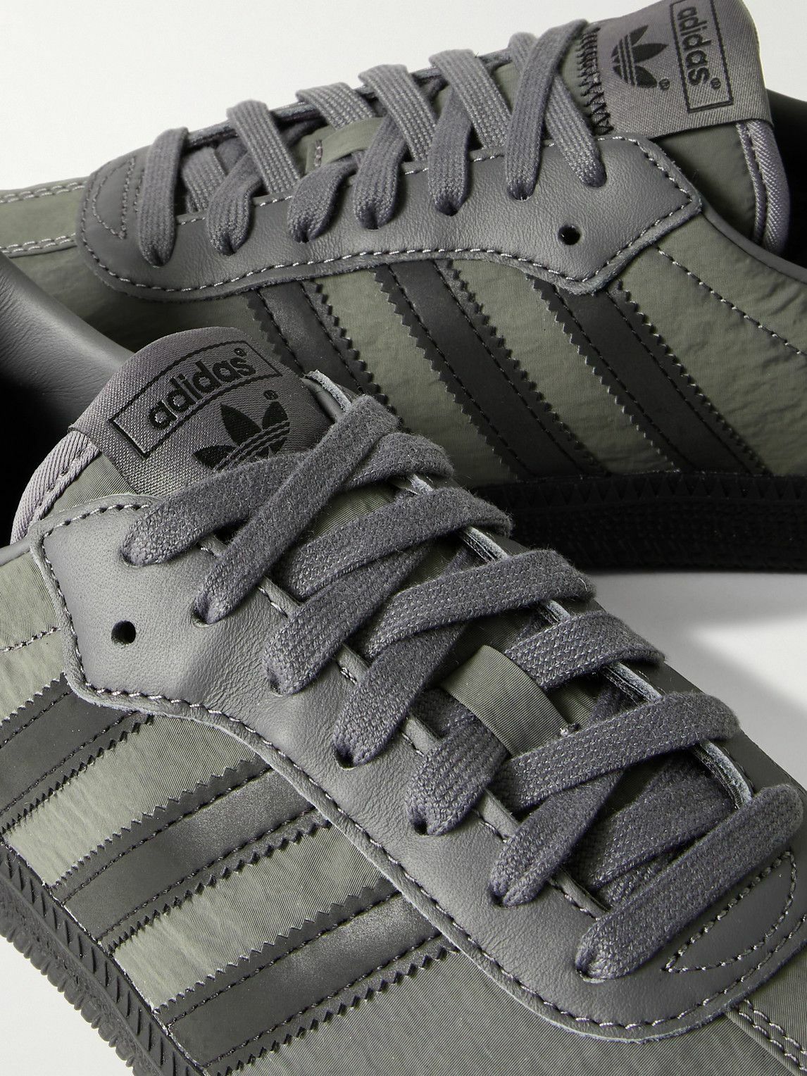 adidas Originals - Samba OG Leather-Trimmed Shell Sneakers - Gray adidas Originals adidas Originals - Samba OG Leather-Trimmed Shell Sneakers - Gray adidas Originals