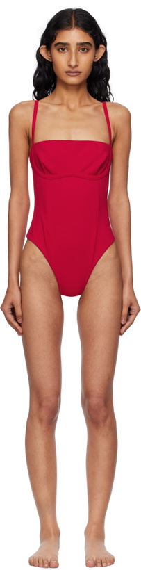 Photo: Haight Red Crepe Tamis Swimsuit