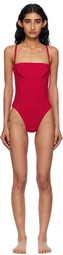 Haight Red Crepe Tamis Swimsuit
