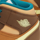 Air Jordan 1 Mid SE SNSL BG Sneakers in Cacao Wow/Luminous Green