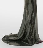 Alex Perry Sequined corset gown