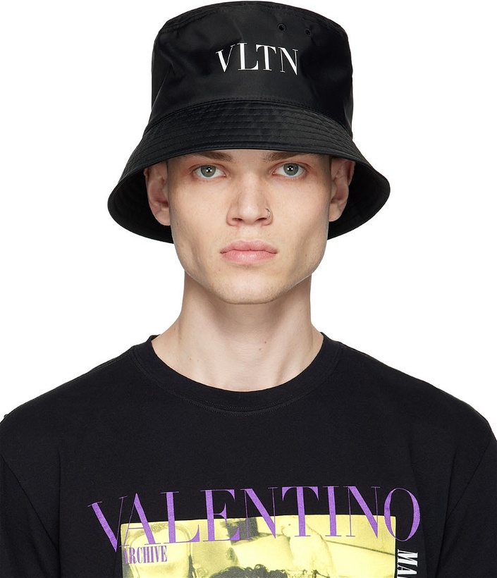 Photo: Valentino Garavani Black VLTN Bucket Hat