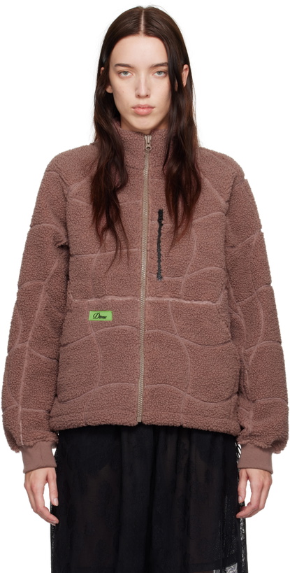 Photo: Dime Purple Coverstitch Sherpa Fleece Jacket