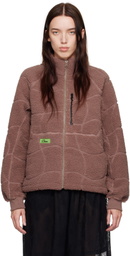 Dime Purple Coverstitch Sherpa Fleece Jacket
