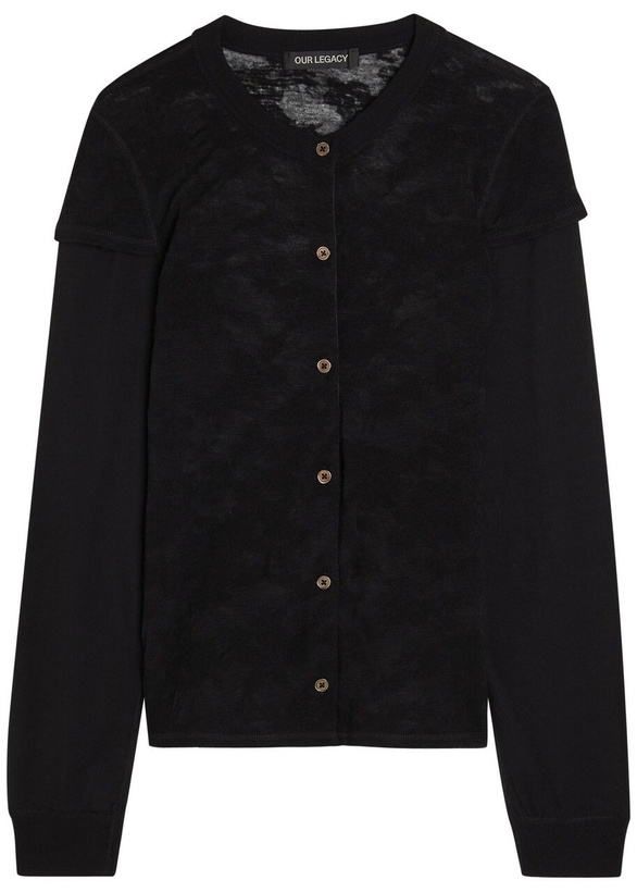 Photo: Our Legacy Heat Floral-jacquard Merino Wool top Black