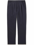Mr P. - Tapered Twill Trousers - Blue