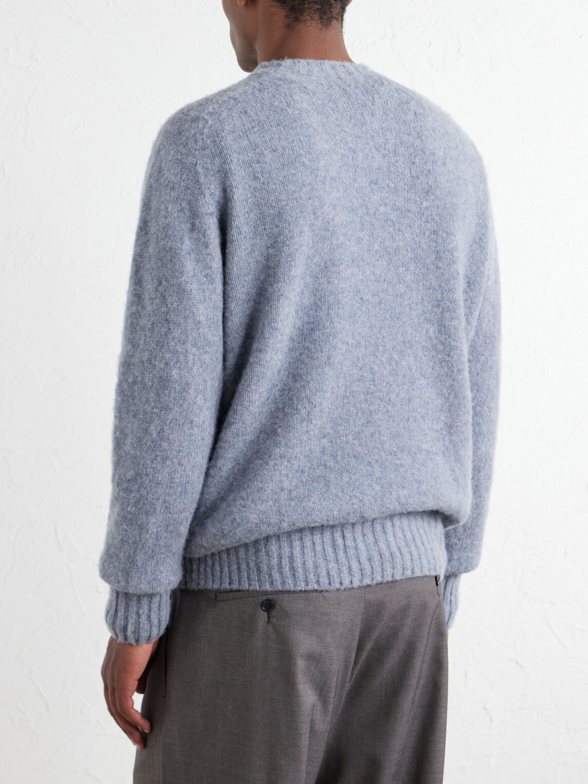 Sunspel - Brushed Shetland Wool Sweater - Blue