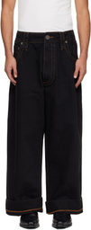VAQUERA Black Wide-Leg Baby Jeans