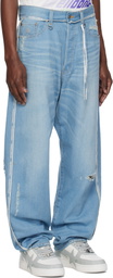 mastermind JAPAN Blue Inside-Out Straight Jeans