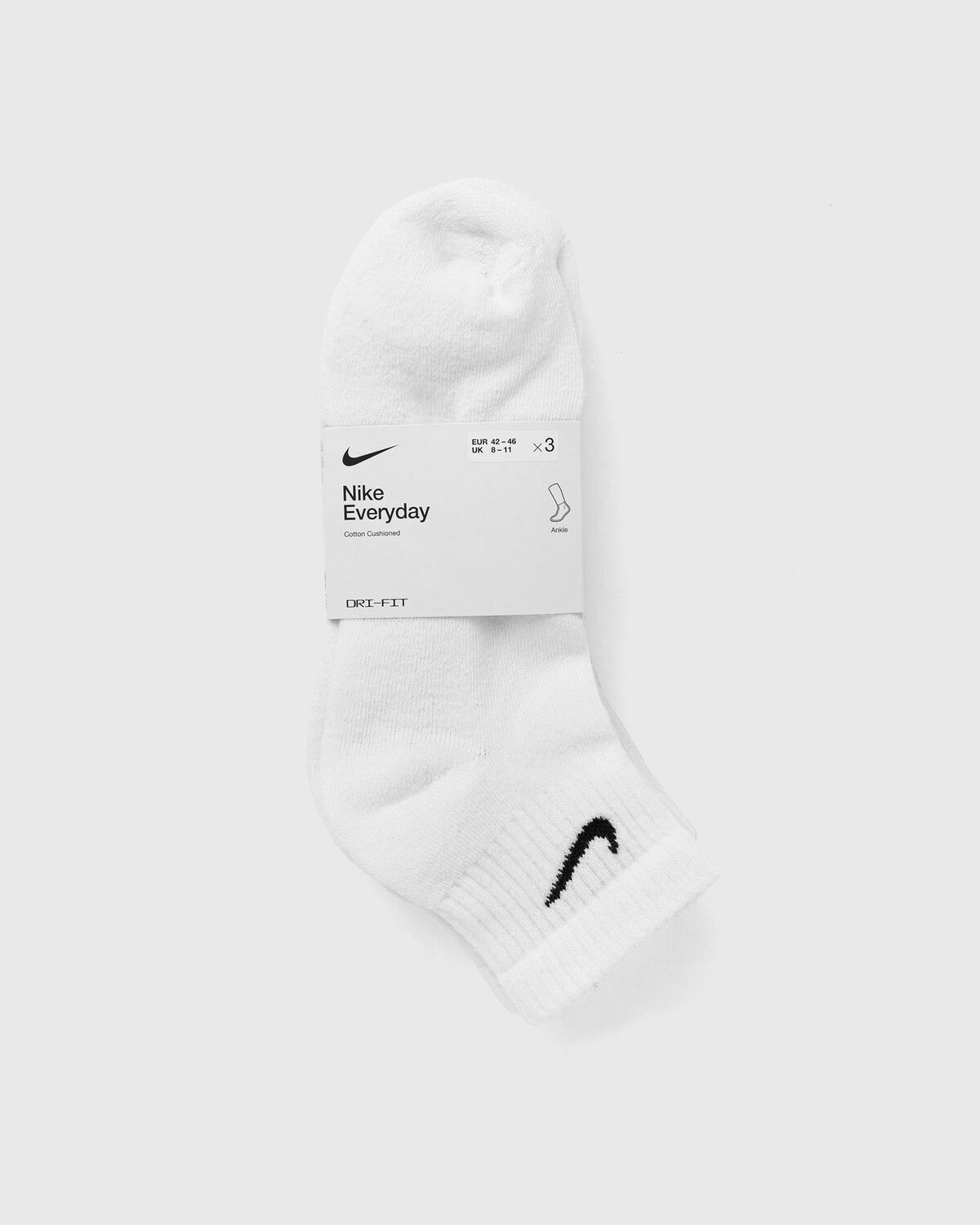 Nike Everyday Plus Cushioned Ankle Socks 3 Pairs White Mens Socks