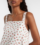 Posse Delia lace-trimmed printed cotton minidress