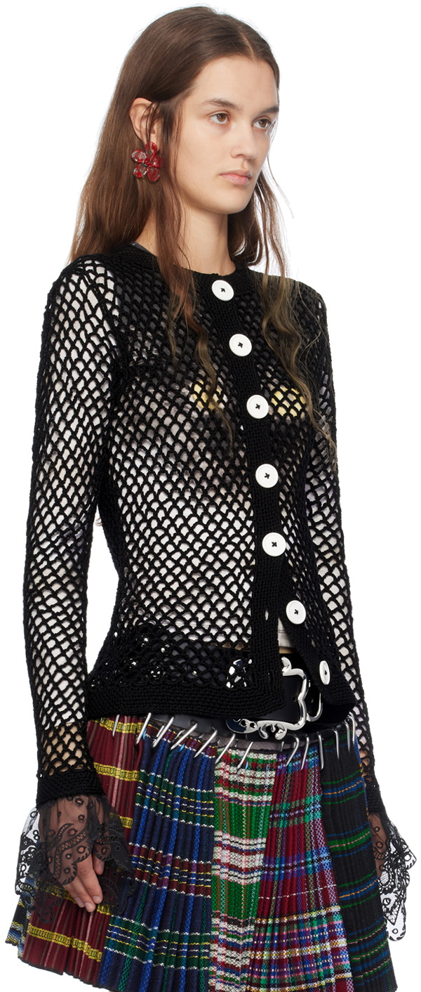 Chopova Lowena Black Net Cardigan