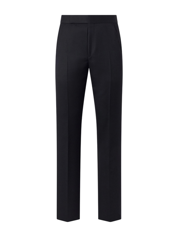 Photo: TOM FORD - Wool-Blend Grain de Poudre Straight-Leg Trousers - Black