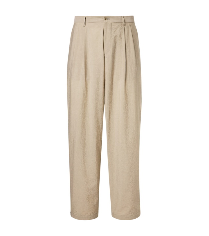 Photo: Giorgio Armani Pleated cotton-blend straight pants