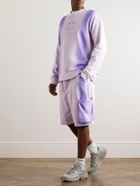 SAIF UD DEEN - Cold-Dyed Logo-Print Cotton-Jersey Sweatshirt - Purple