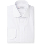 Turnbull & Asser - White Slim-Fit Cutaway-Collar Checked Cotton-Poplin Shirt - White
