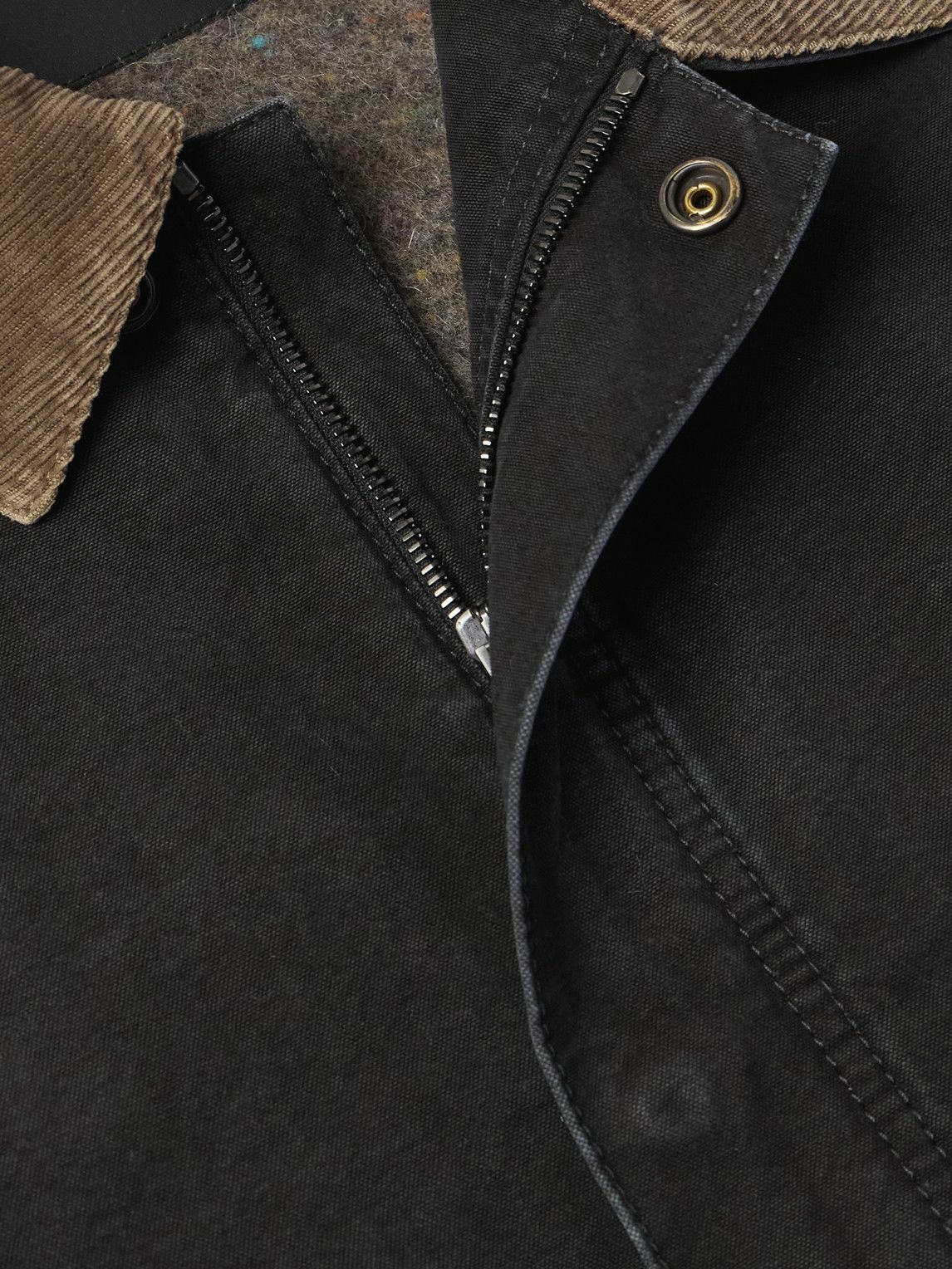 【送料&関税込】Saint Laurent Canvas Jacket Saint Laurent Corduroy-trimmed cotton canvas jacket Saint