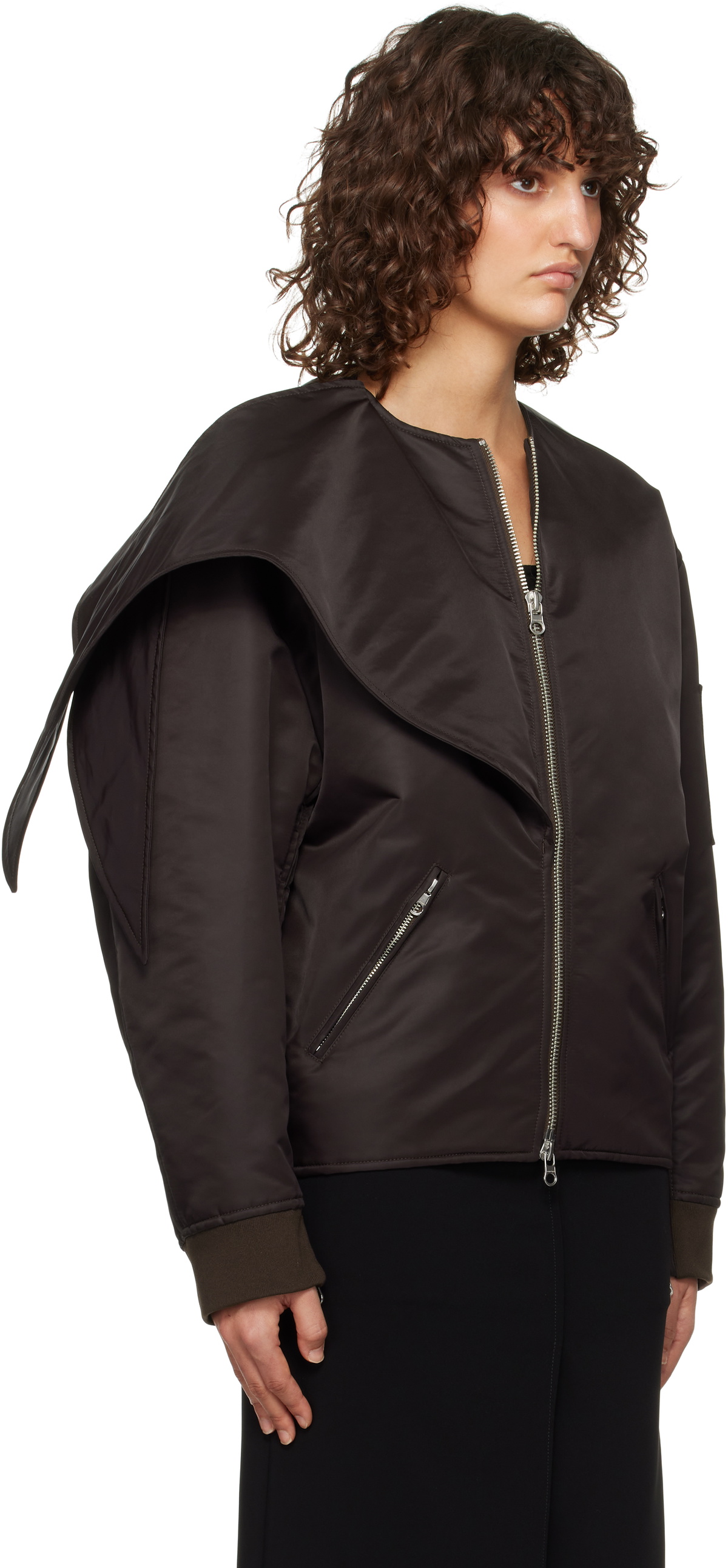 ブルゾン Courreges Bow Neck Bomber Jacket Courrèges Brown Bow Collar Bomber Jacket Courreges